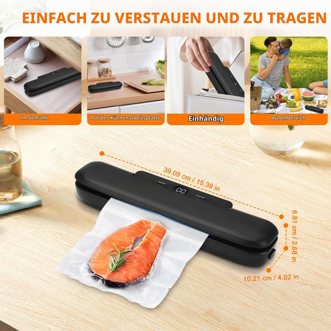 Automatischer Lebensmittel-Vakuumiergerät – Vakumierergerät für trockene &amp; feuchte Lebensmittel, Vak