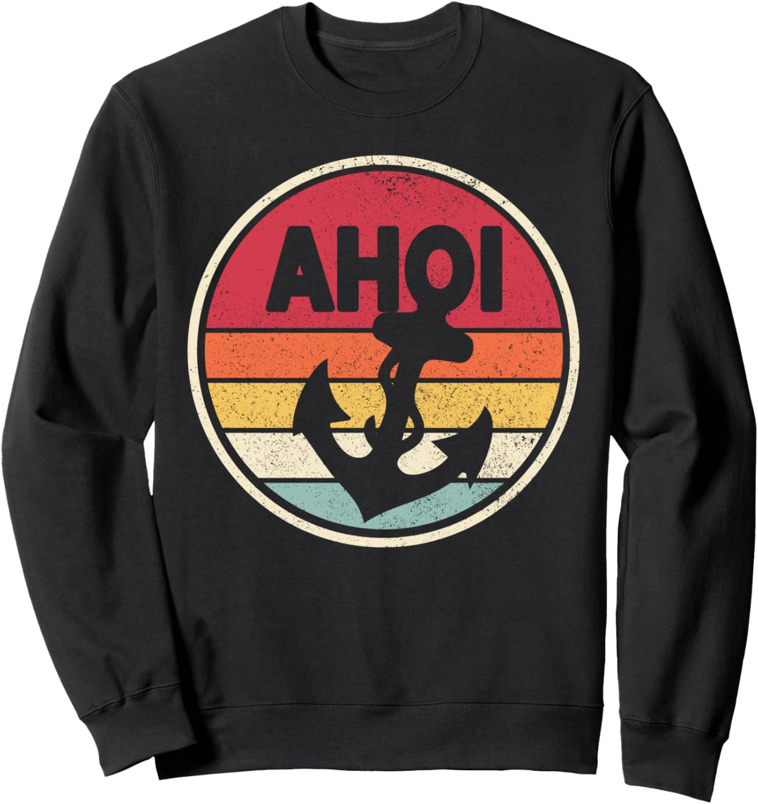 Ahoi Anker Platt Ostsee Ostfriese Nordsee Vintage Sweatshirt