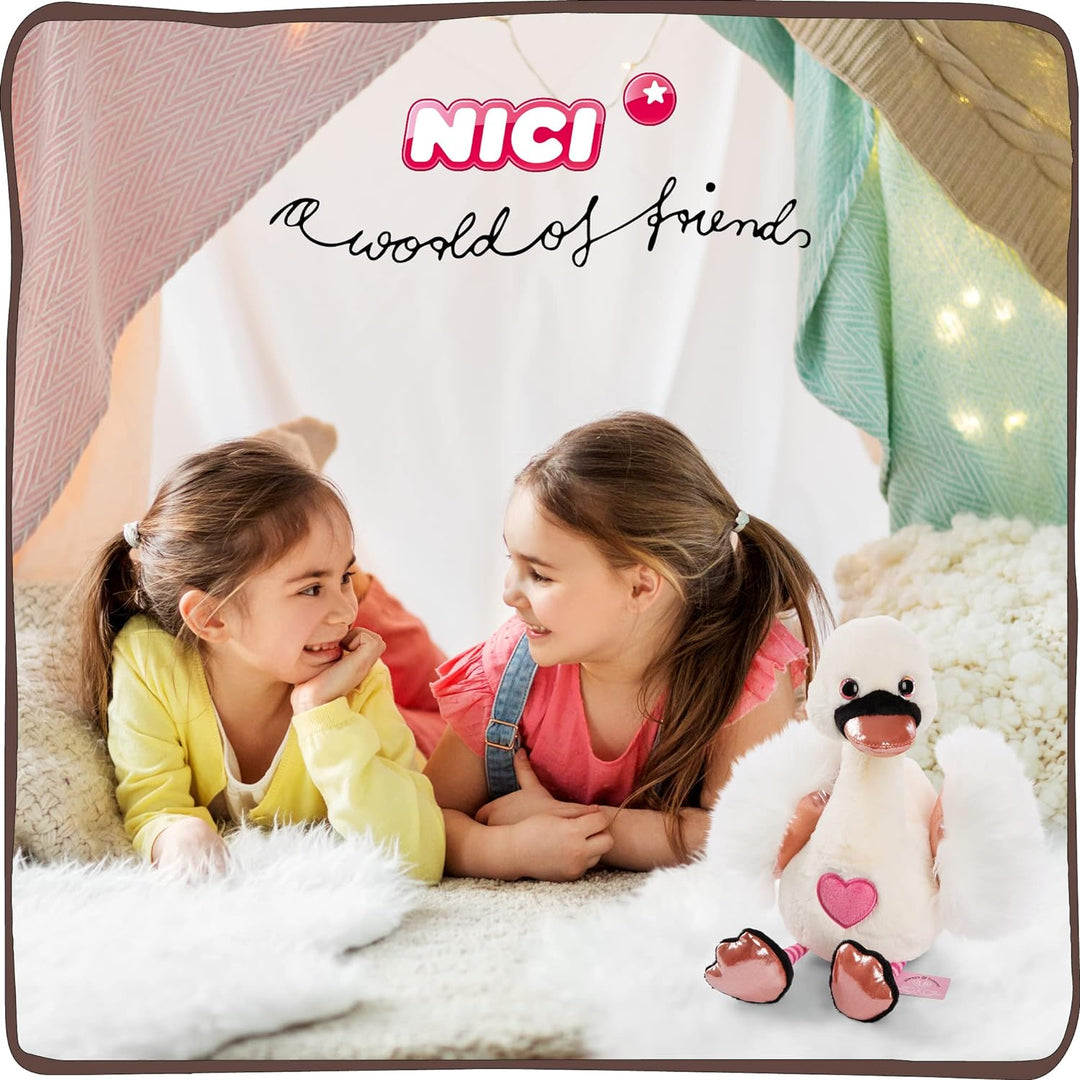 NICI Kuscheltier Love Schwan 35 cm weiss I Plüschtier für Mädchen, Jungen & Babys I Flauschiges Stof