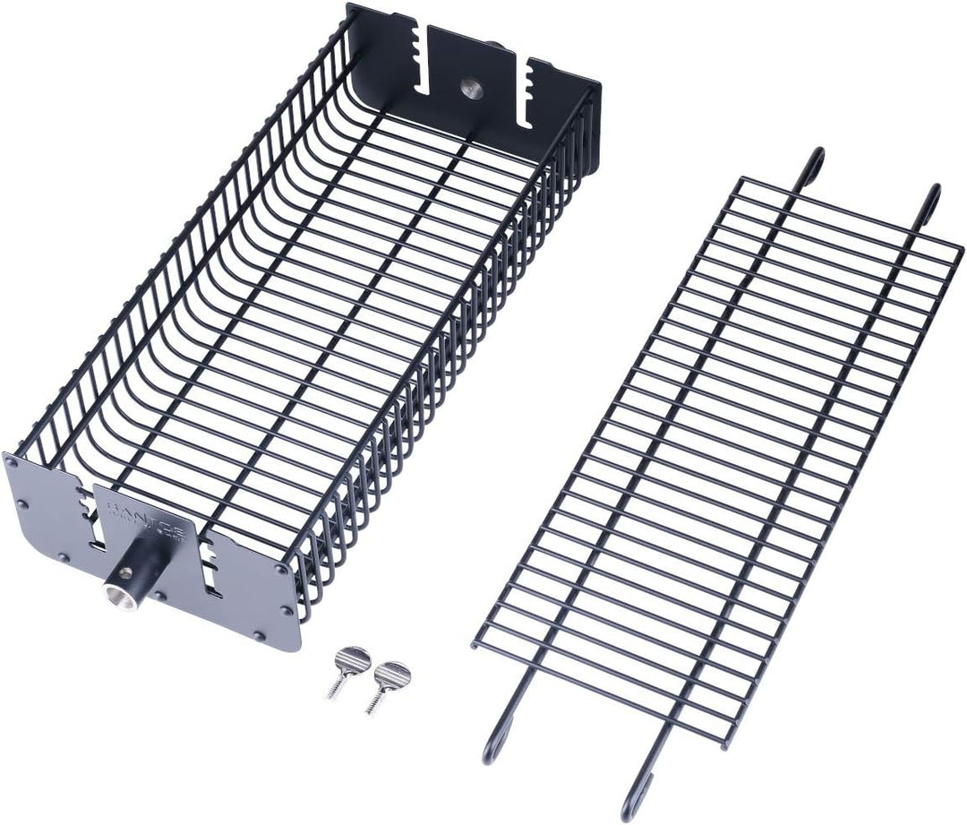 SANTOS Drehspiess-Korb für Drehspiesse (⌀ max. 11mm) - Grillkorb eckig - Grillzubehör - Fleisch, Fis