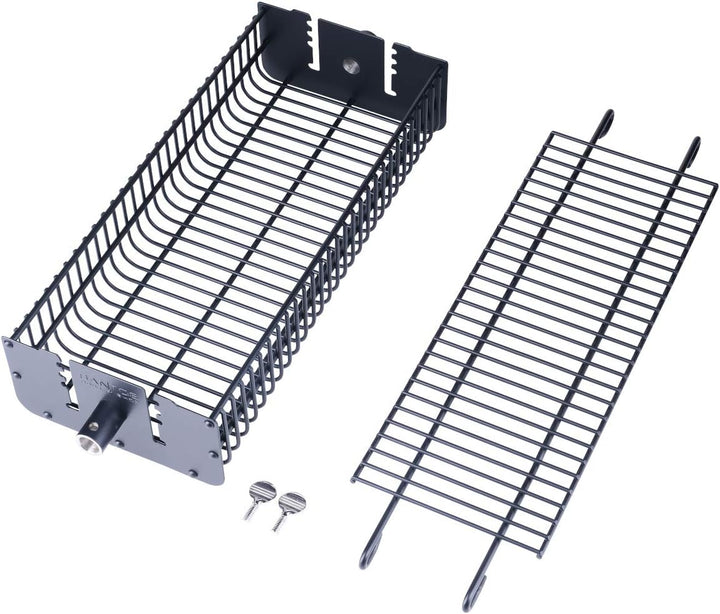 SANTOS Drehspiess-Korb für Drehspiesse (⌀ max. 11mm) - Grillkorb eckig - Grillzubehör - Fleisch, Fis