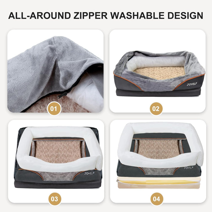 JOYELF Grosses Hundebett Memory Foam orthopädisches Hundebett & Hundesofa mit abnehmbarem waschbarem