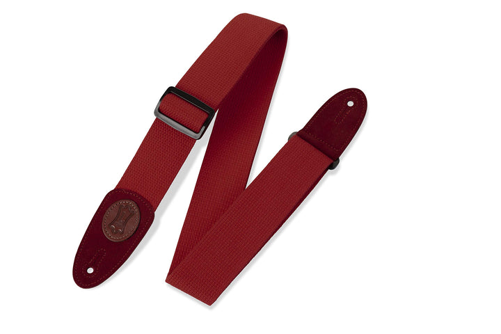 Levy's Leathers MSSC8-RED Gitarrengurte 2" Signature Series Cotton Strap - Red Rot, Rot