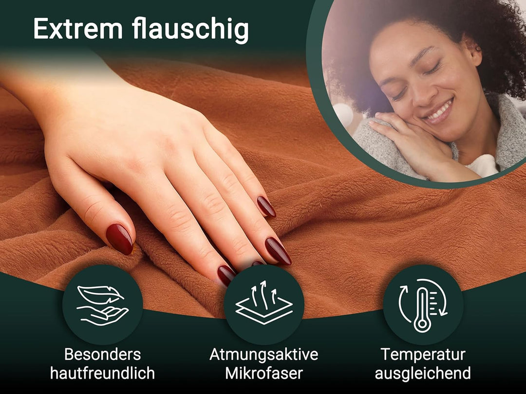 ZOLLNER Kuscheldecke 100% Polyester, 220x240 cm, Terracotta 220 x 240 cm Terracotta, 220 x 240 cm Te