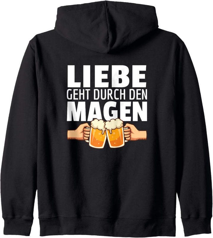 Liebe Geht Durch Den Magen Lustige Bier Sprüche Kapuzenjacke