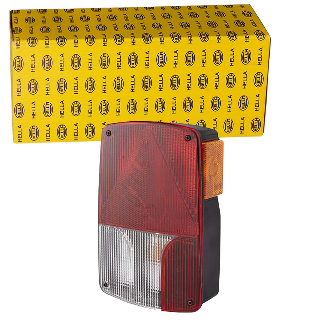 HELLA - Heckleuchte - Glühlampe - 12V - Anbau/geschraubt - Lichtscheibenfarbe: weiss/rot - Kabel: 20