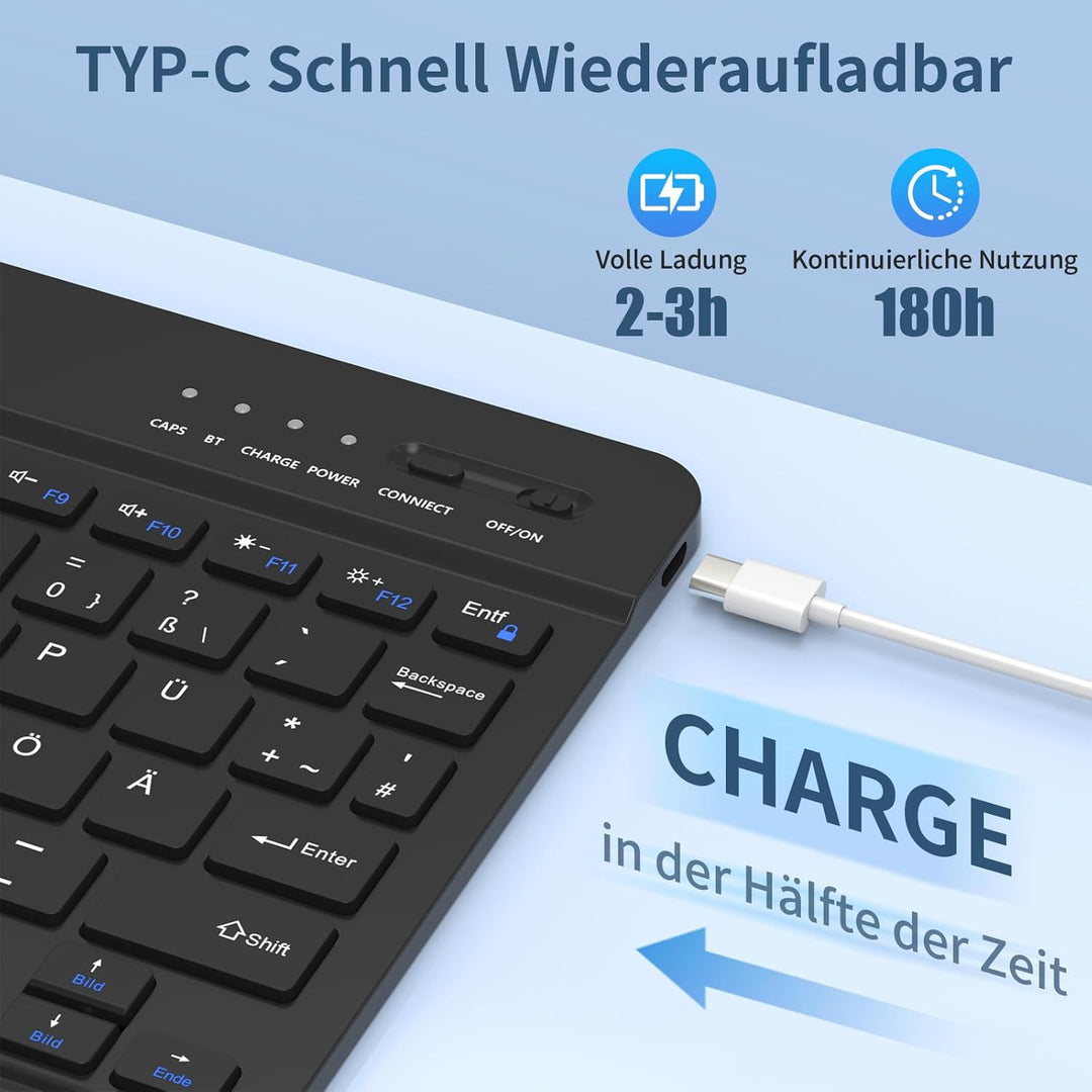 Tastatur Hülle für iPad A16 11 Generation 11 Zoll 2025/10 Generation 10,9 Zoll 2022, Schutzhülle mit