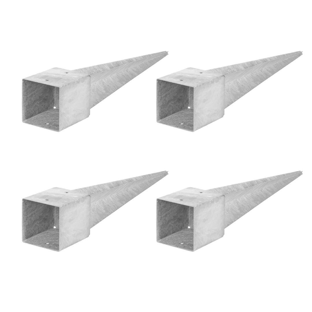 ADGO Einschlagbodenhülse - 4er Set Pfostenträger 120x120 Länge 750 mm - Zaunpfostenträger - Bodenank