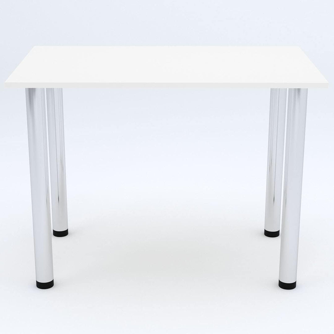 mikon 60x40 | Esszimmertisch - Esstisch - Tisch mit Chrombeinen - Küchentisch - Bürotisch | Weiss 60