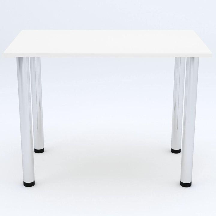mikon 60x40 | Esszimmertisch - Esstisch - Tisch mit Chrombeinen - Küchentisch - Bürotisch | Weiss 60