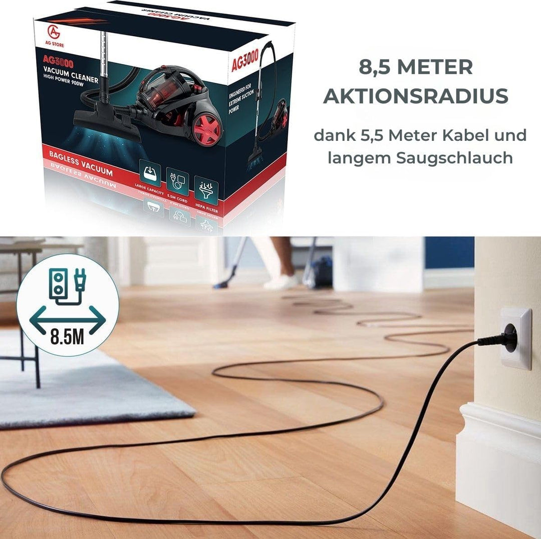 AG3000 Bagless Vacuum Cleaner - Vacuum Cleaners - Animal Hair Resistant - Vacuum Cleaner Bagless - S