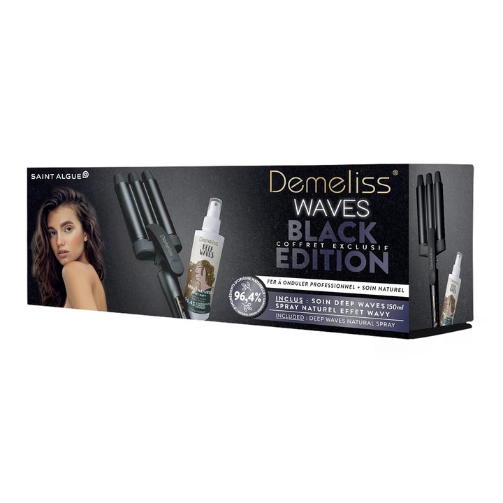 Demeliss SAINT ALGUE - WAVES BLACK Lockenstab - Wavy-Effekt Wellenstab - Keramik- und Turmalinbeschi