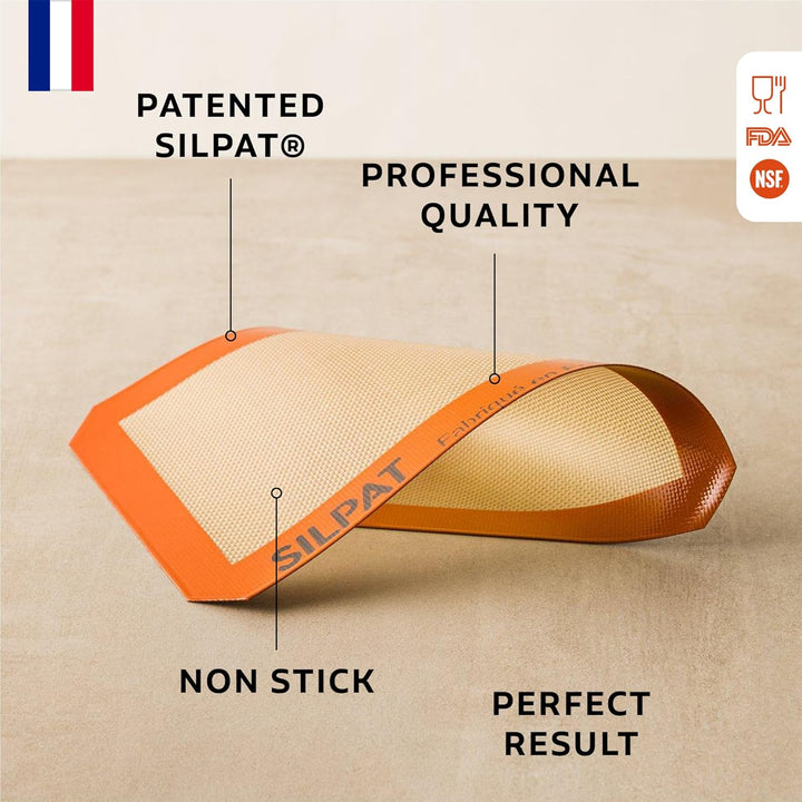Silpat Premium Antihaftbeschichtete Backmatte, für kleine Biskuitrollen, Grösse 21 x 30 cm, Orange,