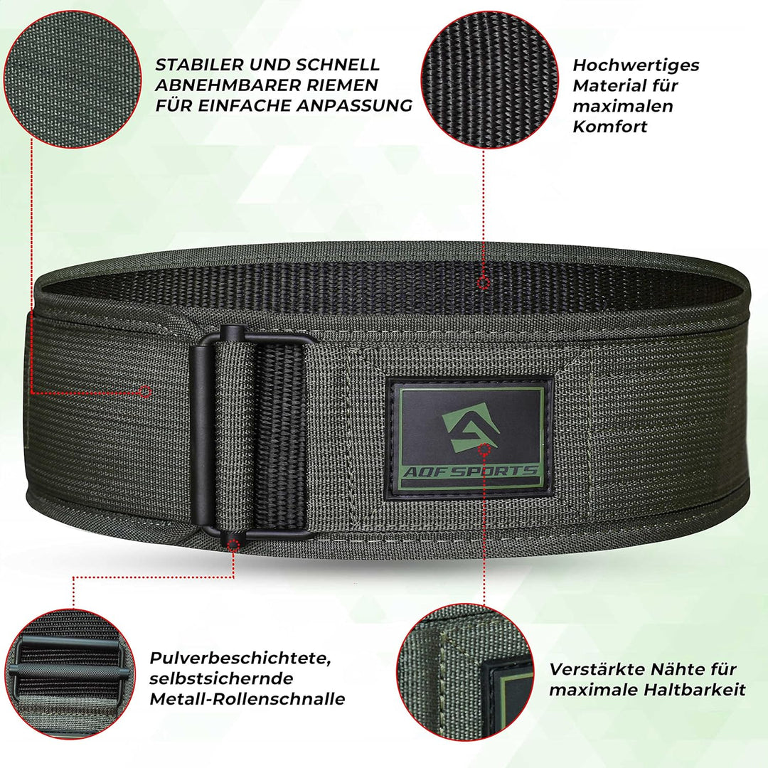 AQF Gewichthebergürtel, 4"/10.2cm Autolock Nylon Gürtel, Functional Training Bodybuilding Fitness Gü