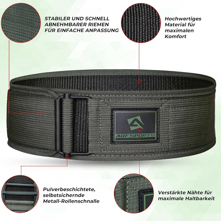 AQF Gewichthebergürtel, 4"/10.2cm Autolock Nylon Gürtel, Functional Training Bodybuilding Fitness Gü