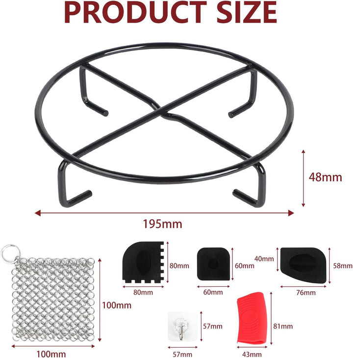 LALAGO Dutch Oven Untersetzer, Ø 20 cm Dutch Oven Ständer, Untersetzer aus Metall, Ringreiniger Dutc