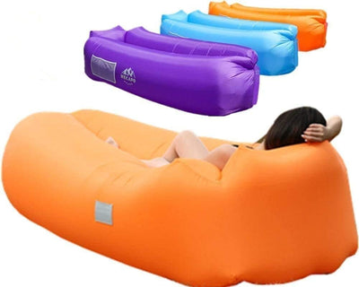 wekapo aufblasbar Air Liege, Blow Up Sofa für Camping, Reisen und Strand, Orange, Orange