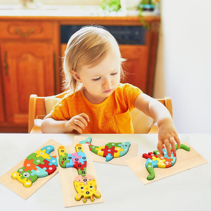 Holzpuzzle für Kleinkinder von 1-3 Jahren, Montessori-Spielzeug für Kinder ab 2 Jahren, lernendes pä