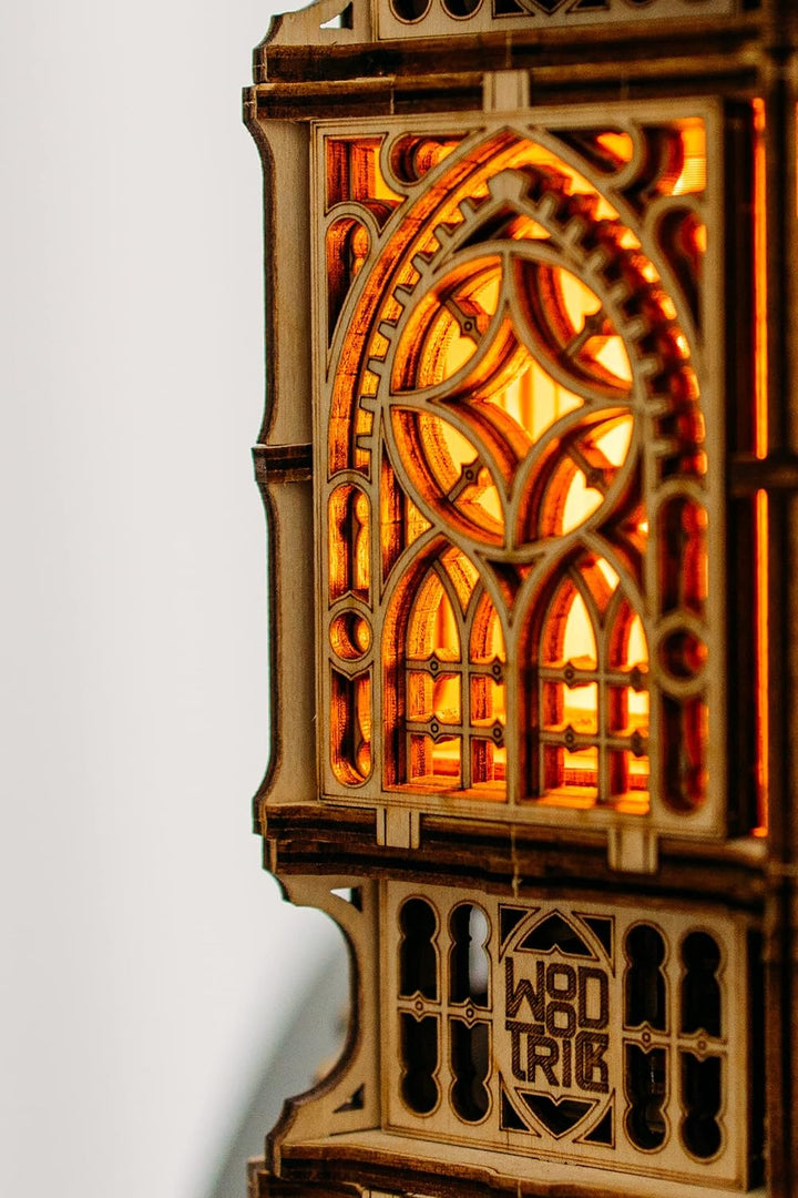 Wood Trick Antike Laterne Leuchtendes LED 3D Holzpuzzle für Erwachsene und Kinder zum Selberbauen -