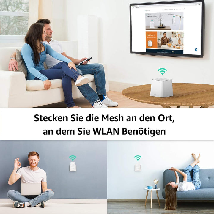 Meshforce M3 Dot Wandstecker WLAN Erweiterung, funktioniert nur mit Meshforce Mesh-WLAN Wireless Rou