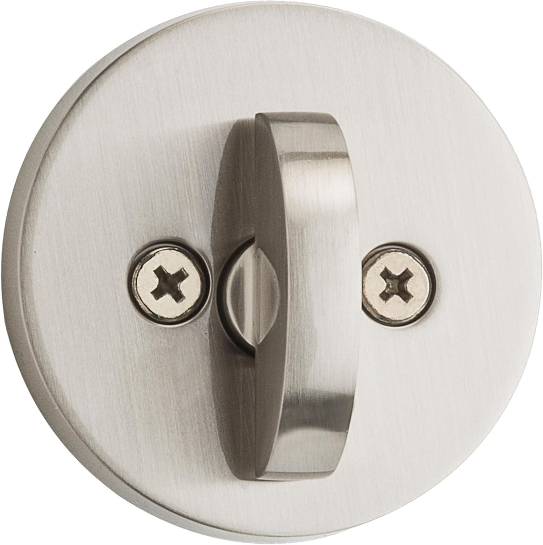 Kwikset 158 Mailand Riegelschloss, satiniertes Nickel, rund, Aussen-Schlüssel-Eingangstür, knacksich