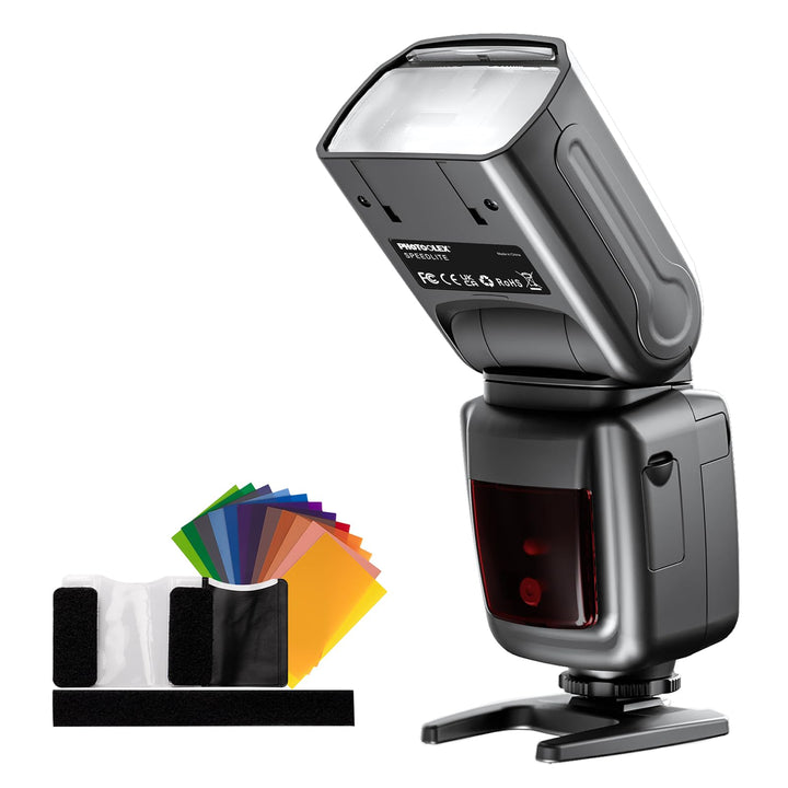 PHOTOOLEX Blitz Flash Speedlite für Canon Nikon Sony Panasonic Olympus Pentax Fujifilm Sigma Minolta