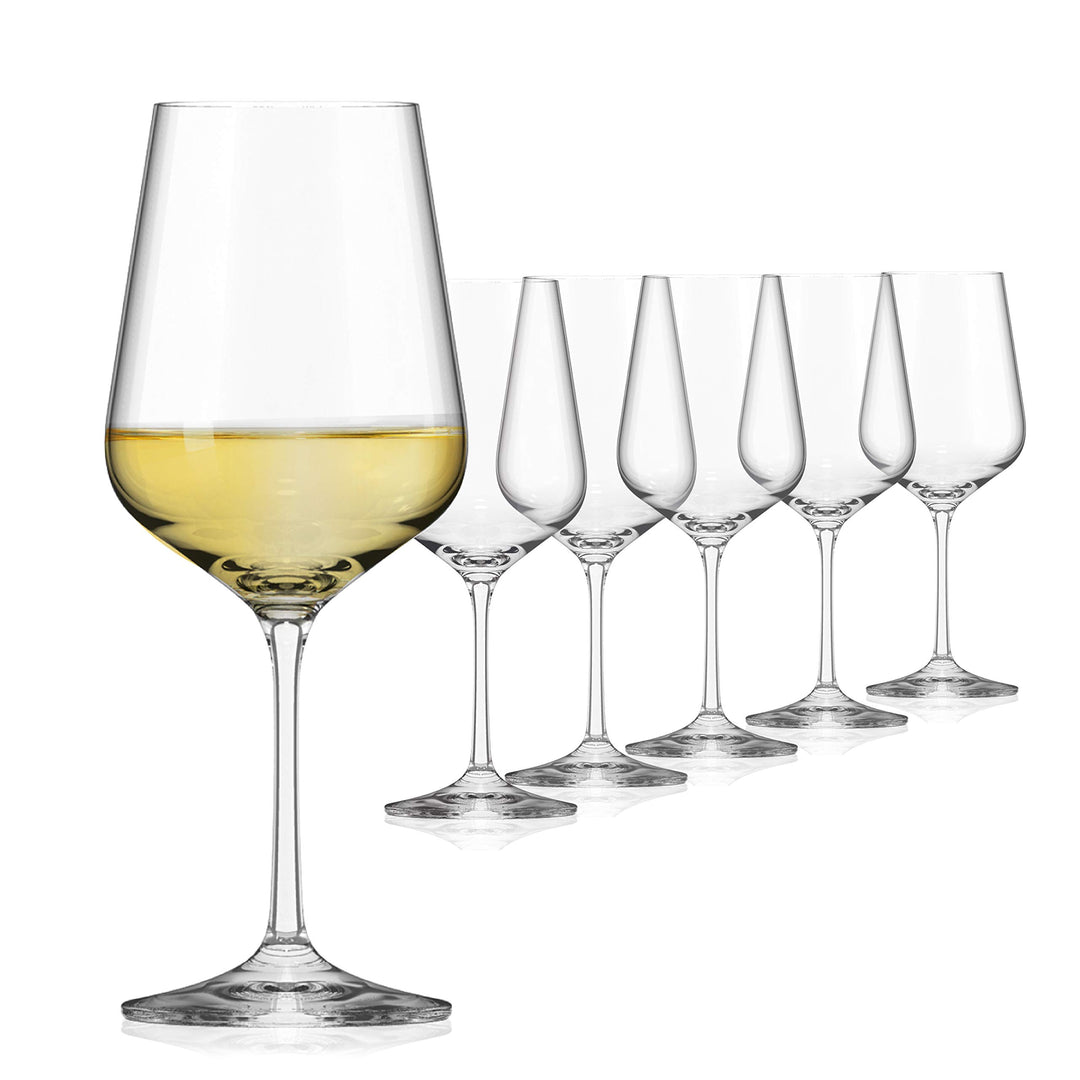 Sahm Weingläser Weisswein Set (6 STK) - 360 ml Weissweingläser - Spülmaschinengeeignet - Langlebiges