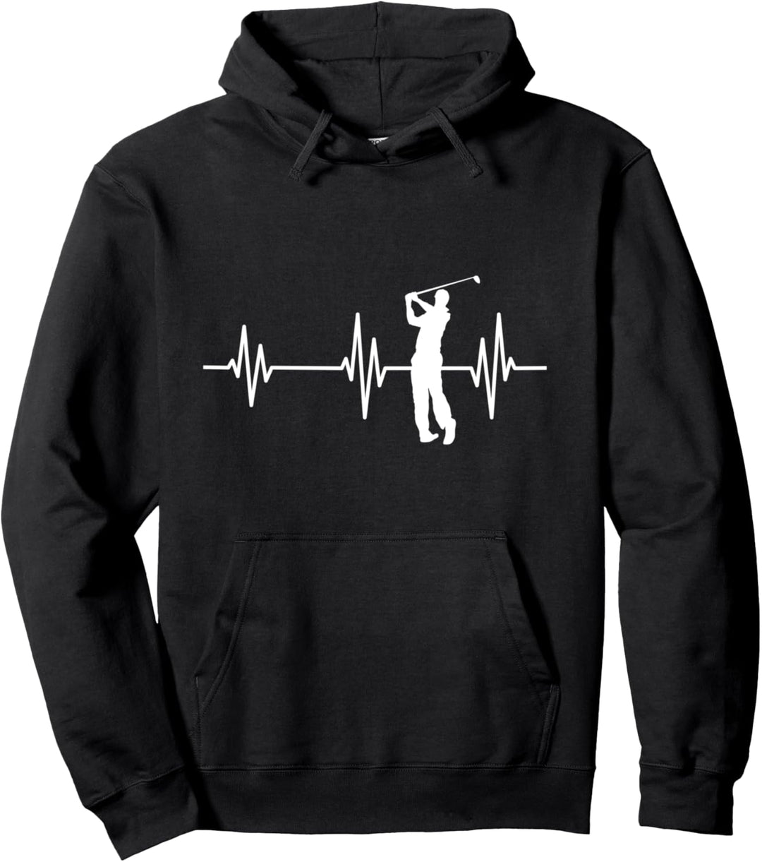 Golfer Golfschläger Hobby Golfspieler Herzschlag Golf Pullover Hoodie