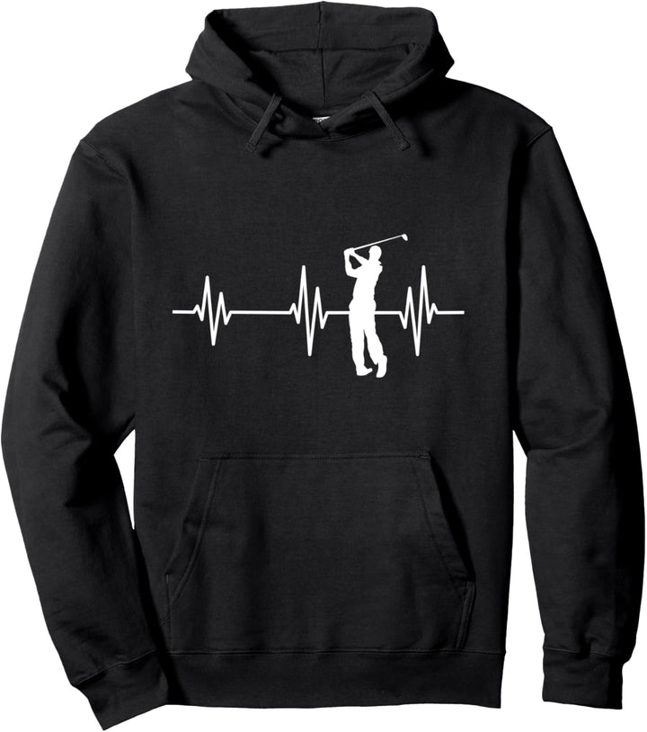 Golfer Golfschläger Hobby Golfspieler Herzschlag Golf Pullover Hoodie