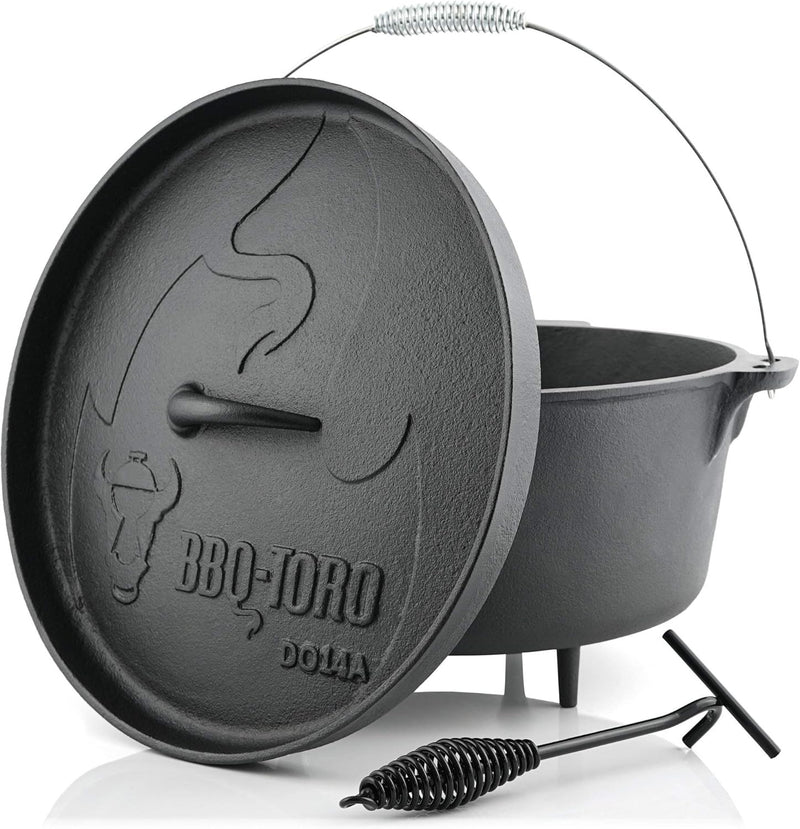 BBQ-Toro Dutch Oven Alpha Serie | 13,3 Liter (DO14A), Topf mit Füsse | bereits eingebrannt - preseas