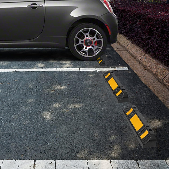 Froadp Anfahrschutz Parkstopper Set, Radstopp Parkbegrenzung mit Reflexionsstreifen, Garagenstopper