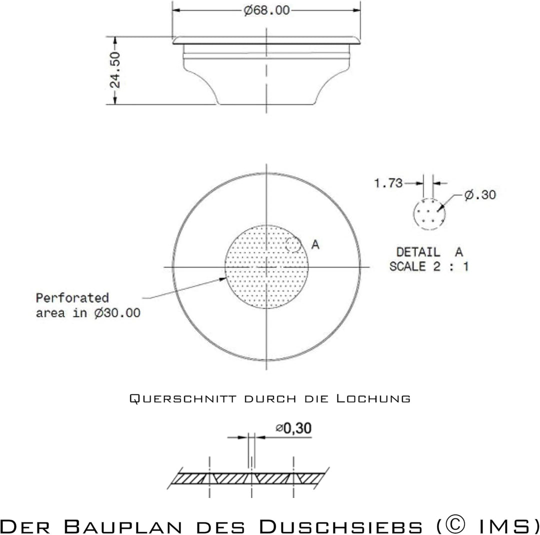IMS B681TH24.5E | B68 1TH 24.5 E | Competition Präzisions-Filterkorb für 68 mm Siebträger | 6–9 gr.