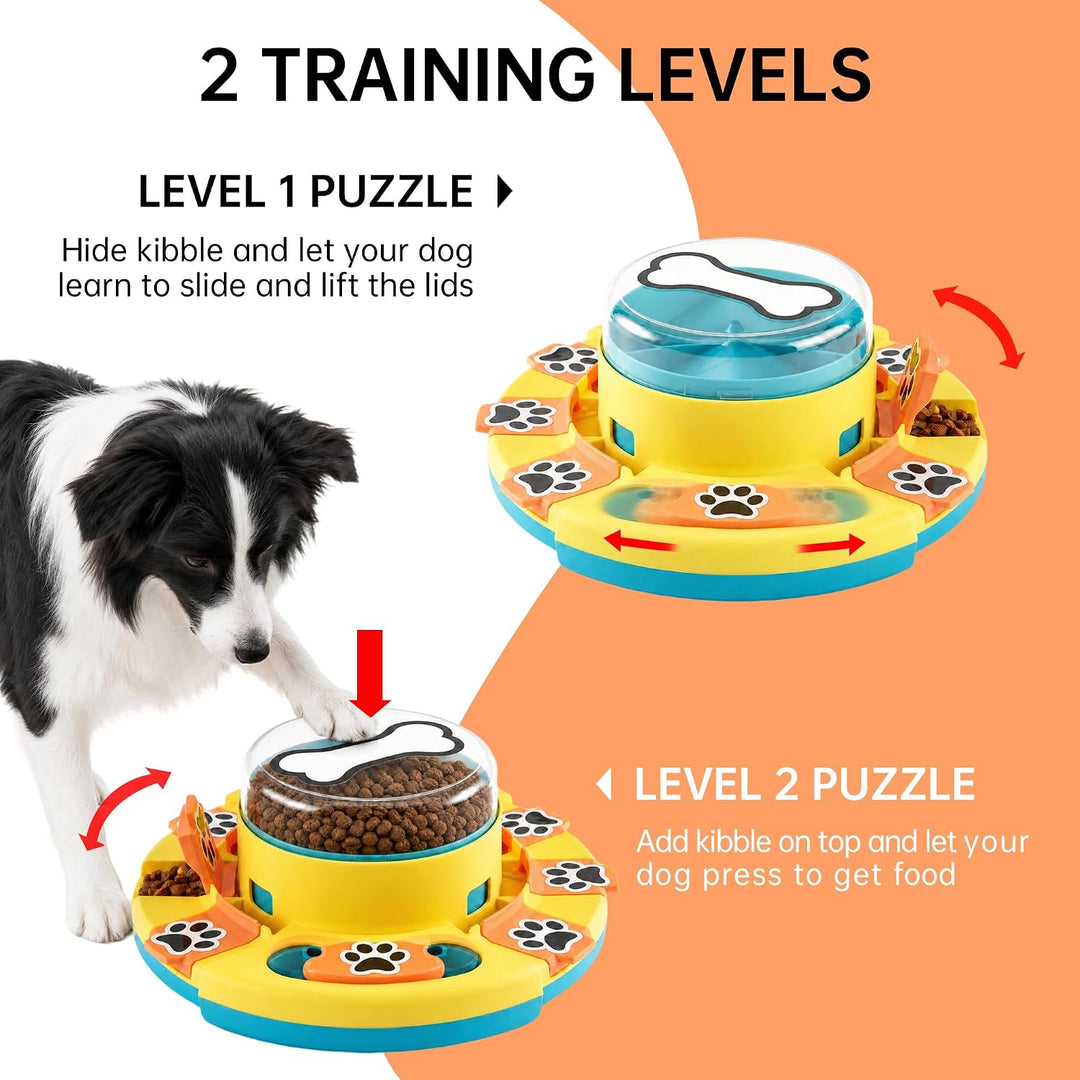 Hundepuzzle-Spielzeug, 2 Ebenen, Slow Feeder, Futterspender für Leckerlis, IQ-Training und Unterhalt