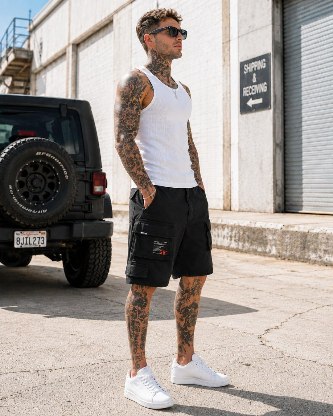 Trooper Cargo Shorts Herren – 100% Baumwolle, Robuste Militär Shorts mit vielen Taschen, Bequeme Out