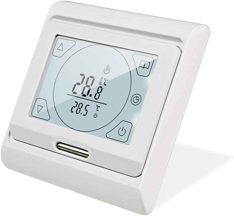 KETOTEK Thermostat Fussbodenheizung Elektrisch Programmierbar mit fühler 16A, Digitale Raumthermosta