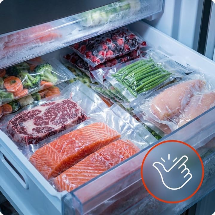 Vakuumiergerät 110W mit Folienspender &amp; integriertem Cutter, 32 cm Doppel-Schweissnaht, 6 Modi Dry/M