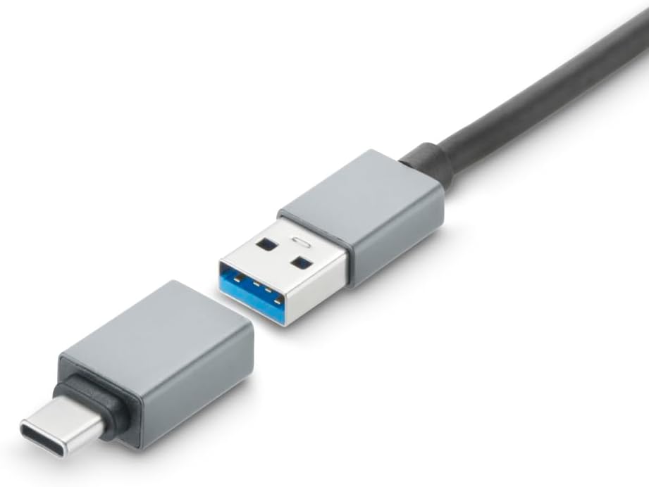 Hama USB-Hub 7 Ports (USB-A und USB-C-Anschluss, mit Netzteil, 7x USB-A für Maus, Tastatur, externe