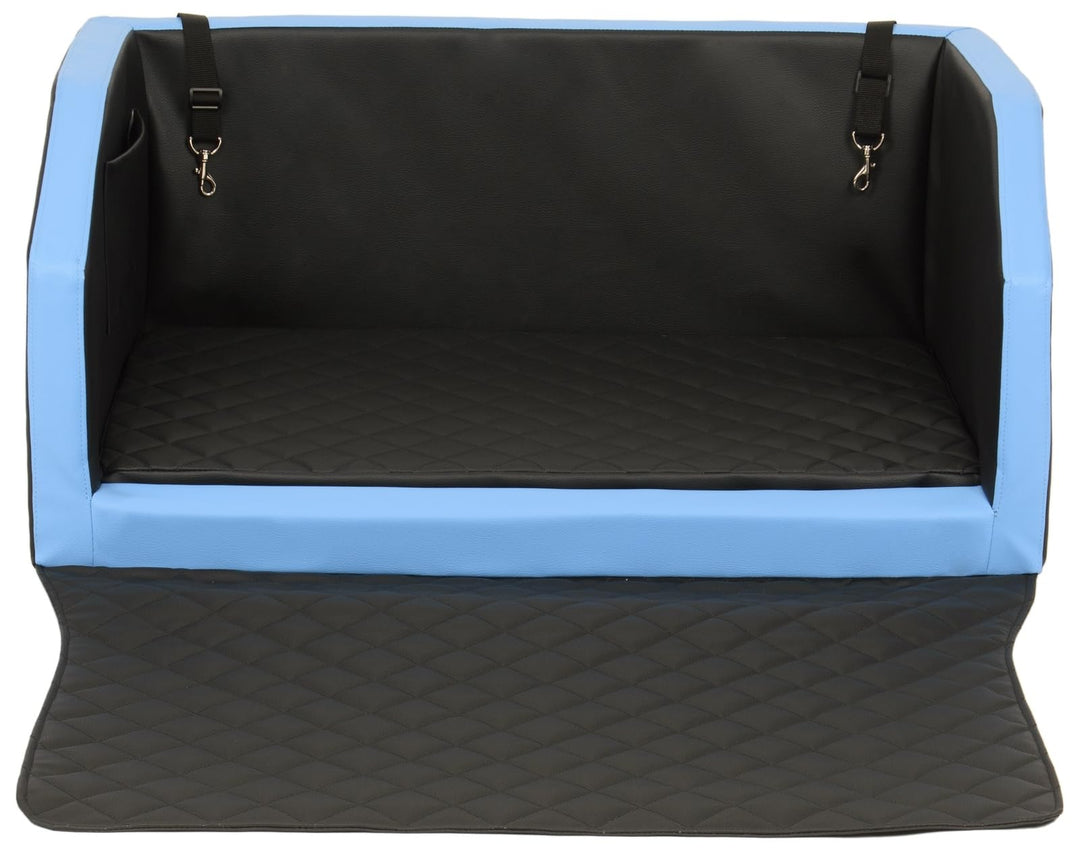 Velinda Autohundebett Reisebett Hundebett für Kofferraum Transportsystem 90x55cm (Farbe: schwarz, bl