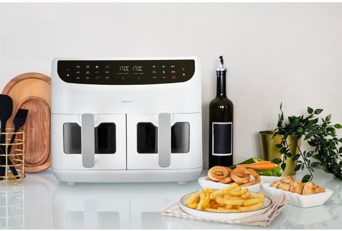 MEDION P20 XXL Heissluftfritteuse mit 2 Kammern (8,7 Liter, Airfryer, 2.600 Watt, Doppelkammer, 10 A