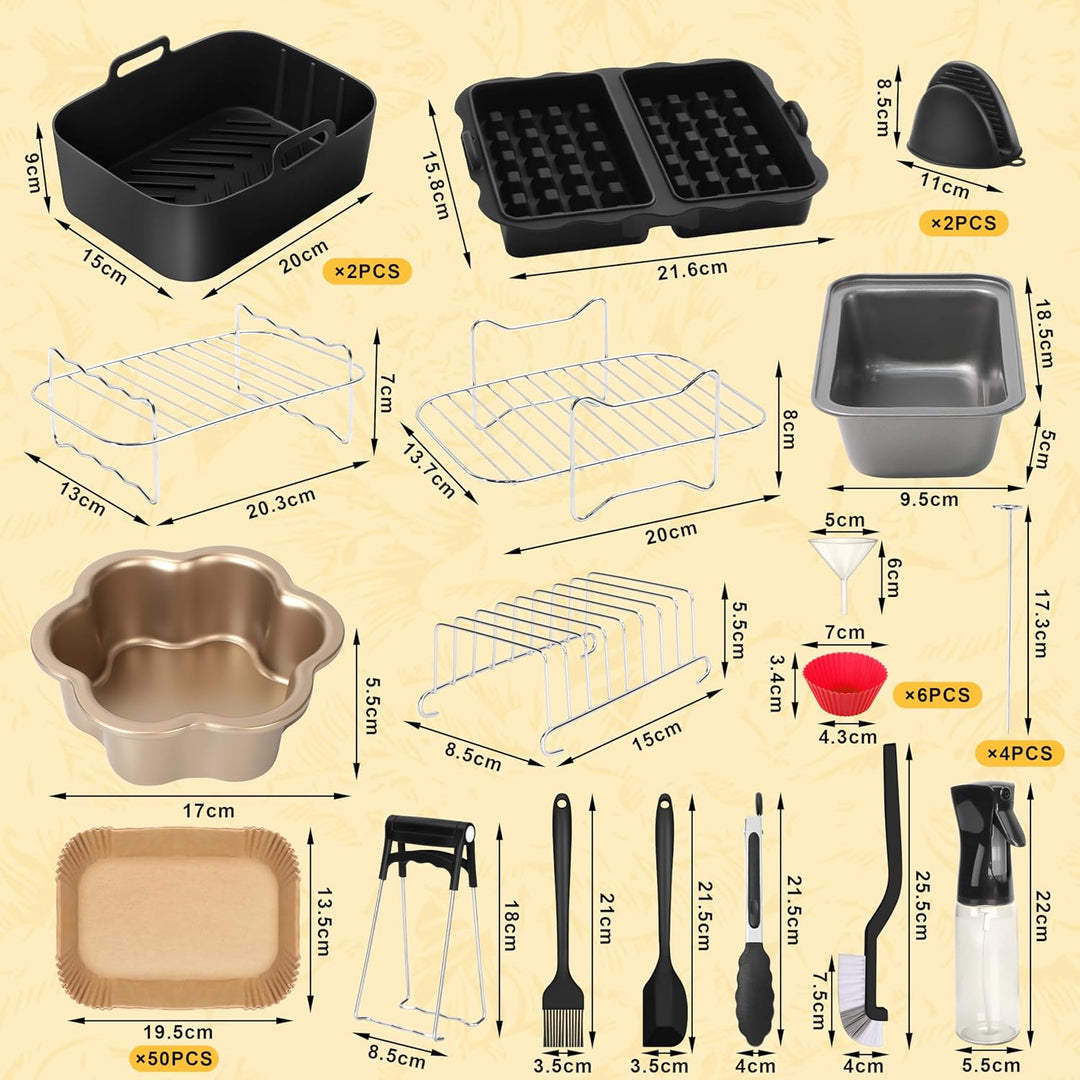 Ninja Heissluftfritteuse Zubehör, Airfryer Zubehör für Ninja Foodi Max Dual Zone AF300EU AF400EU AF5