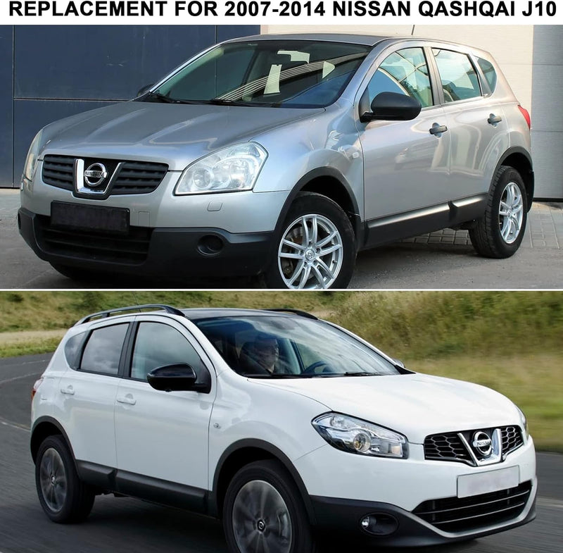 Auto Spiegelkappen, Ersatz für Nissan Qashqai 2007–2014 strukturierte schwarze Aussenspiegelabdeckun