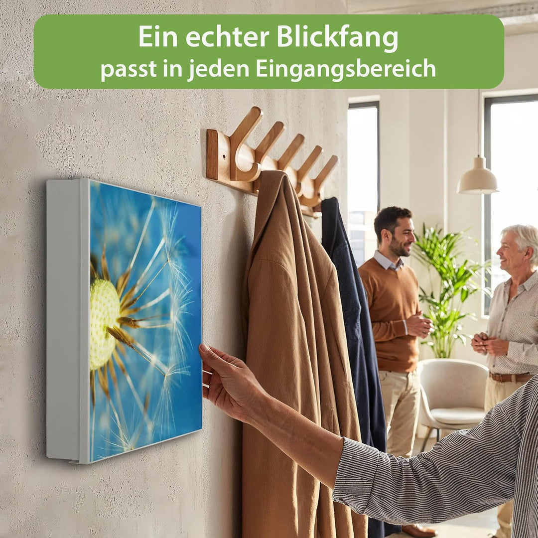 banjado Grosser Schlüsselkasten Metall - Schlüsselbox 30x30cm mit 32 Haken - Schlüsselkasten modern