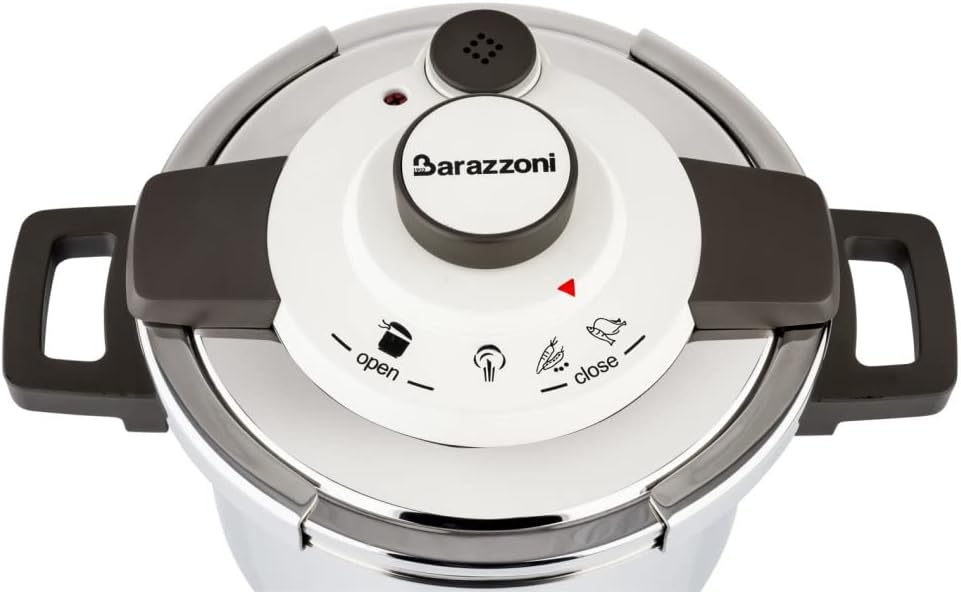 Barazzoni Facile Schnellkochtopf Easy Dual System einfach, Fassungsvermögen 4,5 l, Ø 22 cm, Edelstah