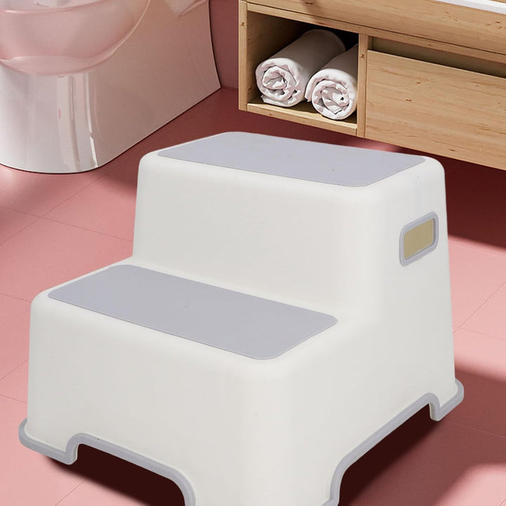 2-Stufen-Hocker für, Verdickter Kleinkind-Tritthocker aus Kunststoff, Rutschfester Baby-Tritthocker,
