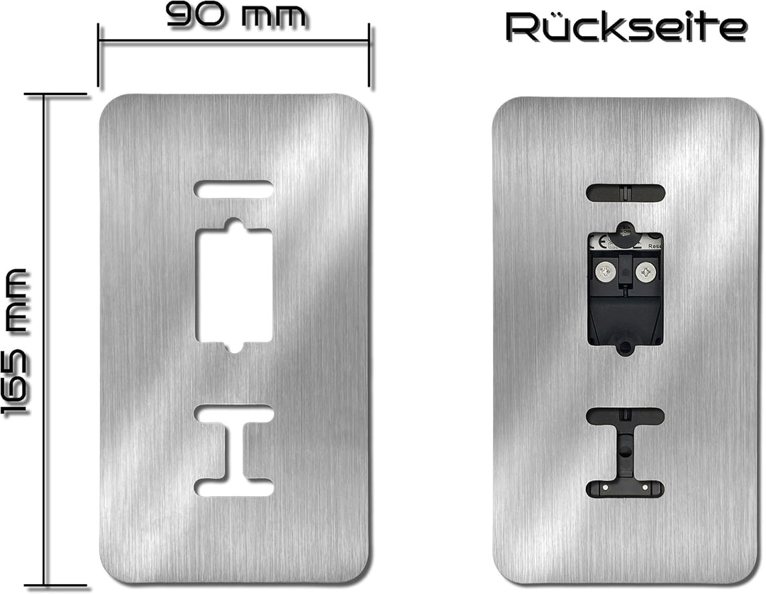 Baron Design | Edelstahl Blende ohne Bohren | Zubehör für Blink Doorbell | Halterung, Schild, Befest