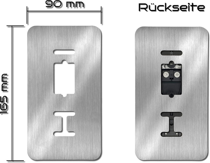 Baron Design | Edelstahl Blende ohne Bohren | Zubehör für Blink Doorbell | Halterung, Schild, Befest