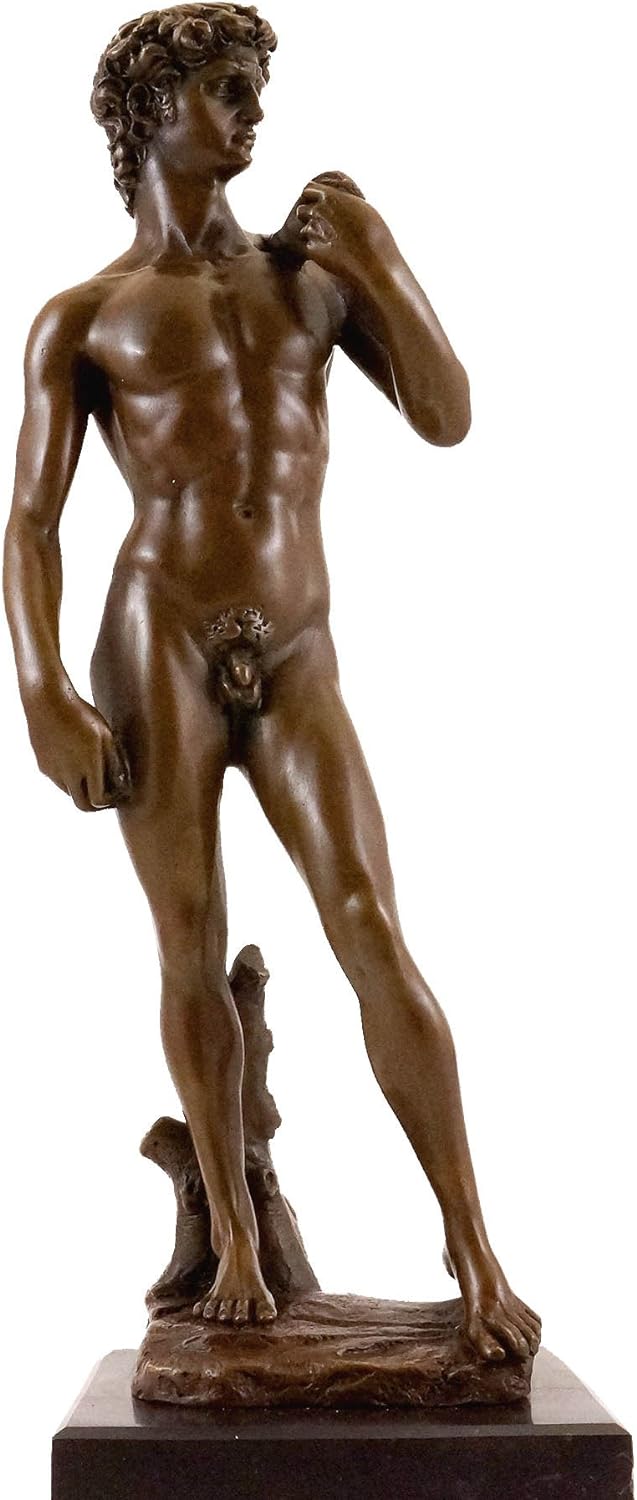 Kunst & Ambiente - Bronzefigur der Hochrenaissance - David von Michelangelo - Römische Skulptur - Fl