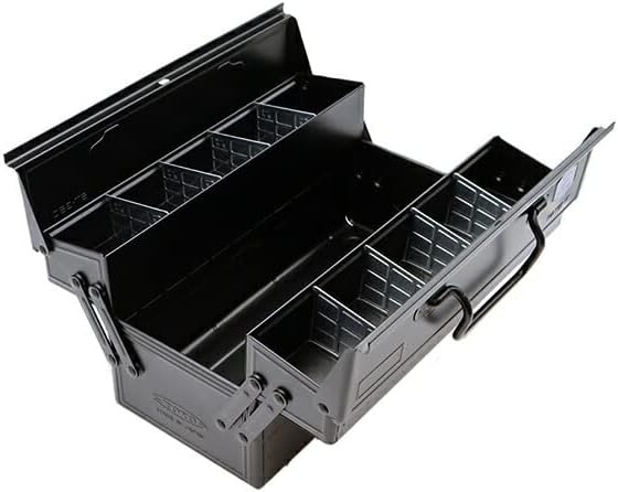 Toyo ST-350BK Color 2-stöckiger Werkzeugkasten, Schwarz, Schwarz