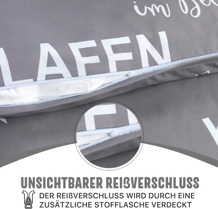 FELLANO 4 teilig Bettwäsche 135x200 | Bettwäsche Set mit je 2 Bettbezügen 135 x 200 & Kissenbezügen