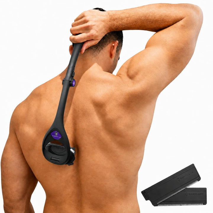 baKblade 2.0 Plus Rückenrasierer Herren - Ergonomischer Rückenhaarentferner für Männer - Brust &amp; Rüc